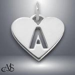 Load image into Gallery viewer, Sterling Silver Heart Charm Pendant: Cut Out Initial, Personalized Necklace
