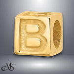 Load image into Gallery viewer, Solid 14K Gold Letter Blocks Beads for Bracelets or Necklaces
