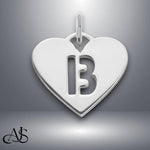 Load image into Gallery viewer, Sterling Silver Heart Charm Pendant: Cut Out Initial, Personalized Necklace
