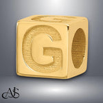 Load image into Gallery viewer, Solid 14K Gold Letter Blocks Beads for Bracelets or Necklaces
