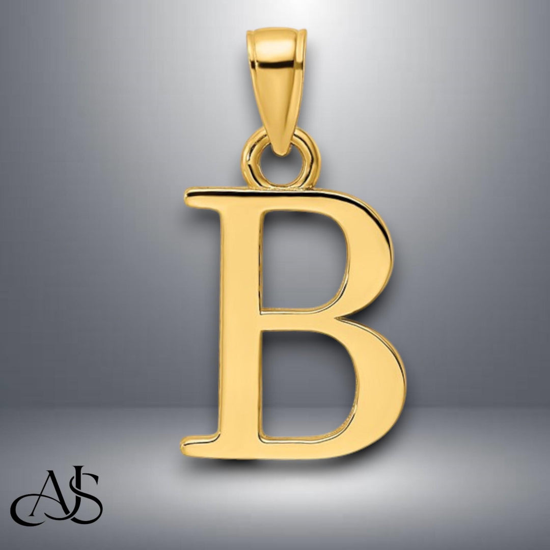 Solid Gold Letters 10K 14K Yellow and White Gold Alphabet Pendant Charms