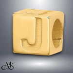 Load image into Gallery viewer, Solid 14K Gold Letter Blocks Beads for Bracelets or Necklaces
