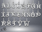 Load image into Gallery viewer, 14K Gold Old English Letter Pendant: Diamond-Cut Initial Charm
