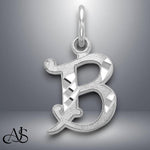 Load image into Gallery viewer, 14K Gold Old English Letter Pendant: Diamond-Cut Initial Charm

