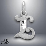 Load image into Gallery viewer, 14K Gold Old English Letter Pendant: Diamond-Cut Initial Charm
