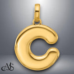 Load image into Gallery viewer, Solid 14K Gold Alphabet Soup Style Balloon Font Letter Pendant Charm - All Letters A-Z
