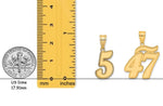 Load image into Gallery viewer, Solid 14K Gold Numbers Pendant Charm - Brush Stroke Font - Single and Double Digit Number
