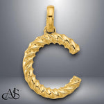 Load image into Gallery viewer, Solid 14K Gold Twist Design Block Letter Pendant Charm - All Letters A-Z

