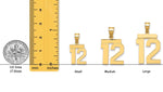 Load image into Gallery viewer, 10K 14K Solid Gold Number Pendant: High Polish Charm
