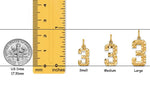 Load image into Gallery viewer, Diamond-Cut Gold Number Pendant: 10K, 14K, or Sterling Silver
