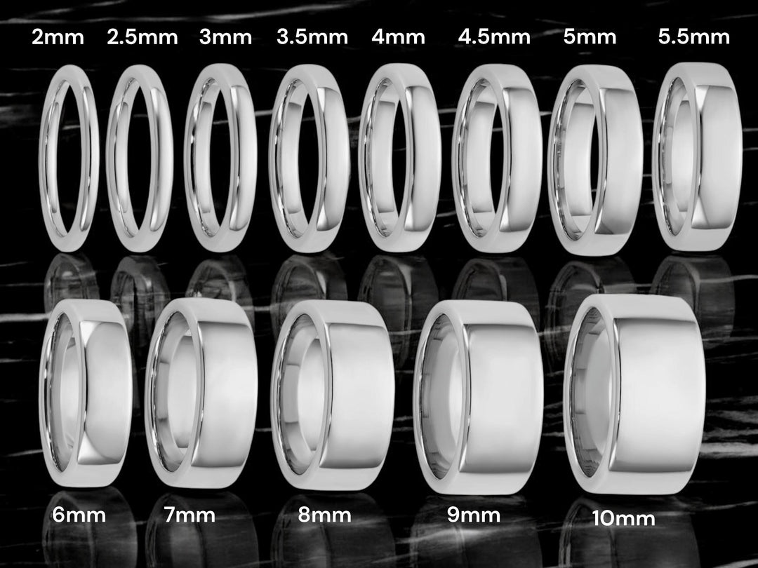 14K White Gold Wedding Band: European Comfort Fit, Free Engraving