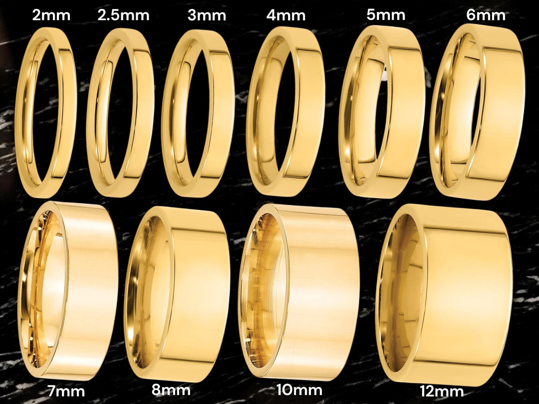 10K Solid Yellow Gold Comfort Fit Wedding Band - Engraving Available
