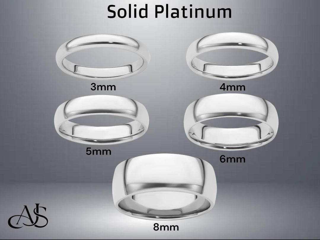 Solid 950 Platinum Wedding Band Ring: Comfort Fit, Free Engraving