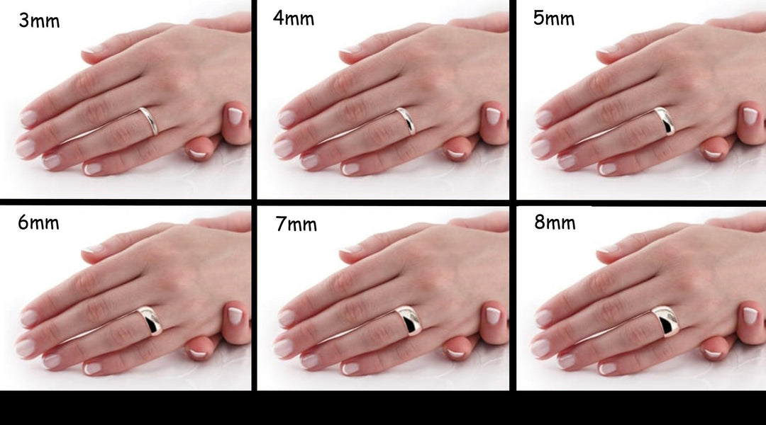 14K White Gold Half Round Wedding Band with Free Engraving