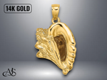 Load image into Gallery viewer, 14K Yellow Gold 3-D Conch Shell Charm with Necklace Chain Options
