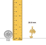 Load image into Gallery viewer, 14K Yellow Gold 2-D Textured Single Palm Tree Charm with Necklace Chain Options
