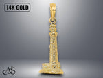 Load image into Gallery viewer, 14K Yellow Gold 3D Cape May, NJ Lighthouse Charm with Necklace Chain Options
