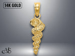 Load image into Gallery viewer, 14K Yellow Gold 3-D Mini Common Wentletrap Shell Charm with Necklace Chain Options
