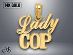 Load image into Gallery viewer, 14K Yellow Gold LADY COP Charm with Necklace Chain Options
