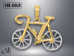 Load image into Gallery viewer, 14K Two-Tone Gold 3-D Ten Speed Bicycle Charm with Necklace Chain Options
