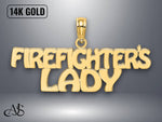 Load image into Gallery viewer, 14K Yellow Gold FIREFIGHTER'S LADY Charm with Necklace Chain Options
