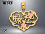 Load image into Gallery viewer, 14K Two-Tone Gold Diamond-cut #1 GOD MOTHER In Heart Charm with Necklace Chain Options
