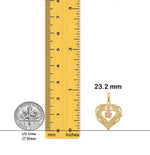Load image into Gallery viewer, 14K Yellow Rose Gold Flower and Heart Charm with Necklace Chain Options
