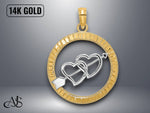 Load image into Gallery viewer, 14K Yellow Gold Diamond-cut Heart and Arrow Charm with Necklace Chain Options
