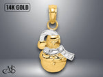 Load image into Gallery viewer, 14K Yellow Gold Snowman Charm with Necklace Chain Options

