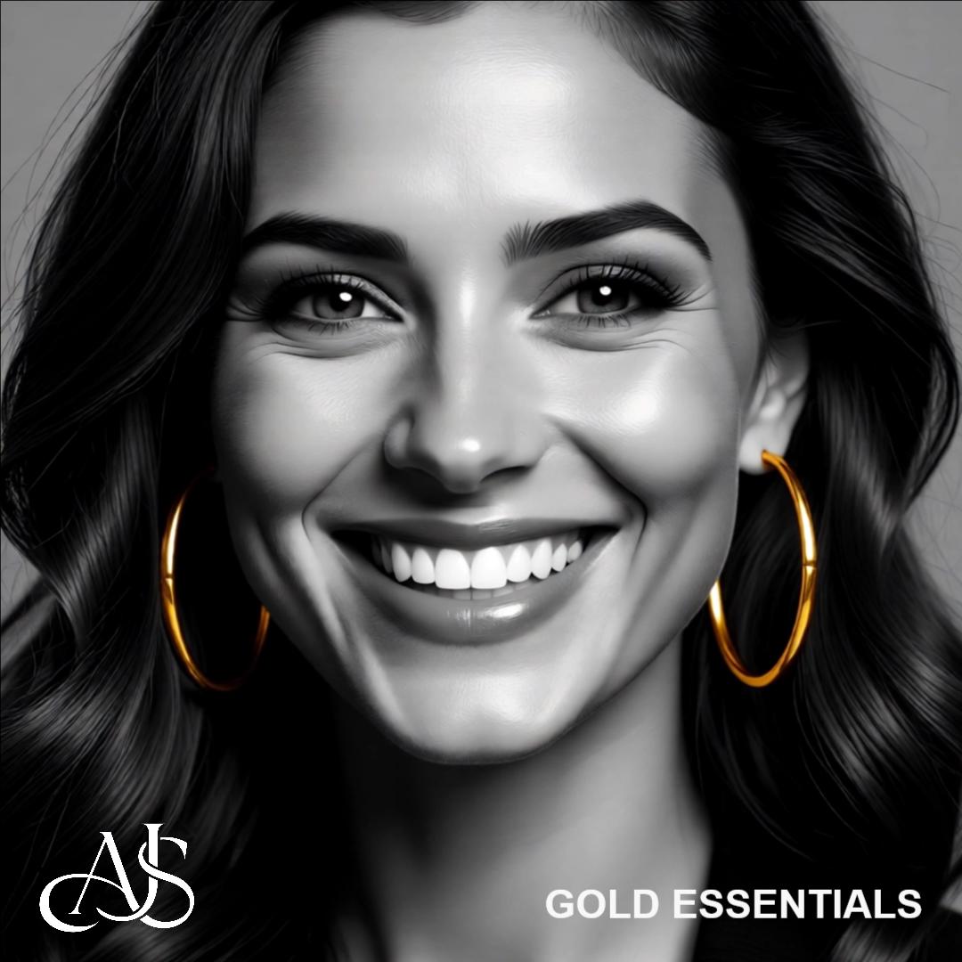 Gold Endless Hoop Earrings 10K and 14K - Extra-Small to Extra-Large Sizes Lightweight Thin 1.50mm