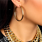 Load image into Gallery viewer, Gold Endless Hoop Earrings 14K - Extra-Small to Extra-Large Sizes Lightweight Thin 3mm
