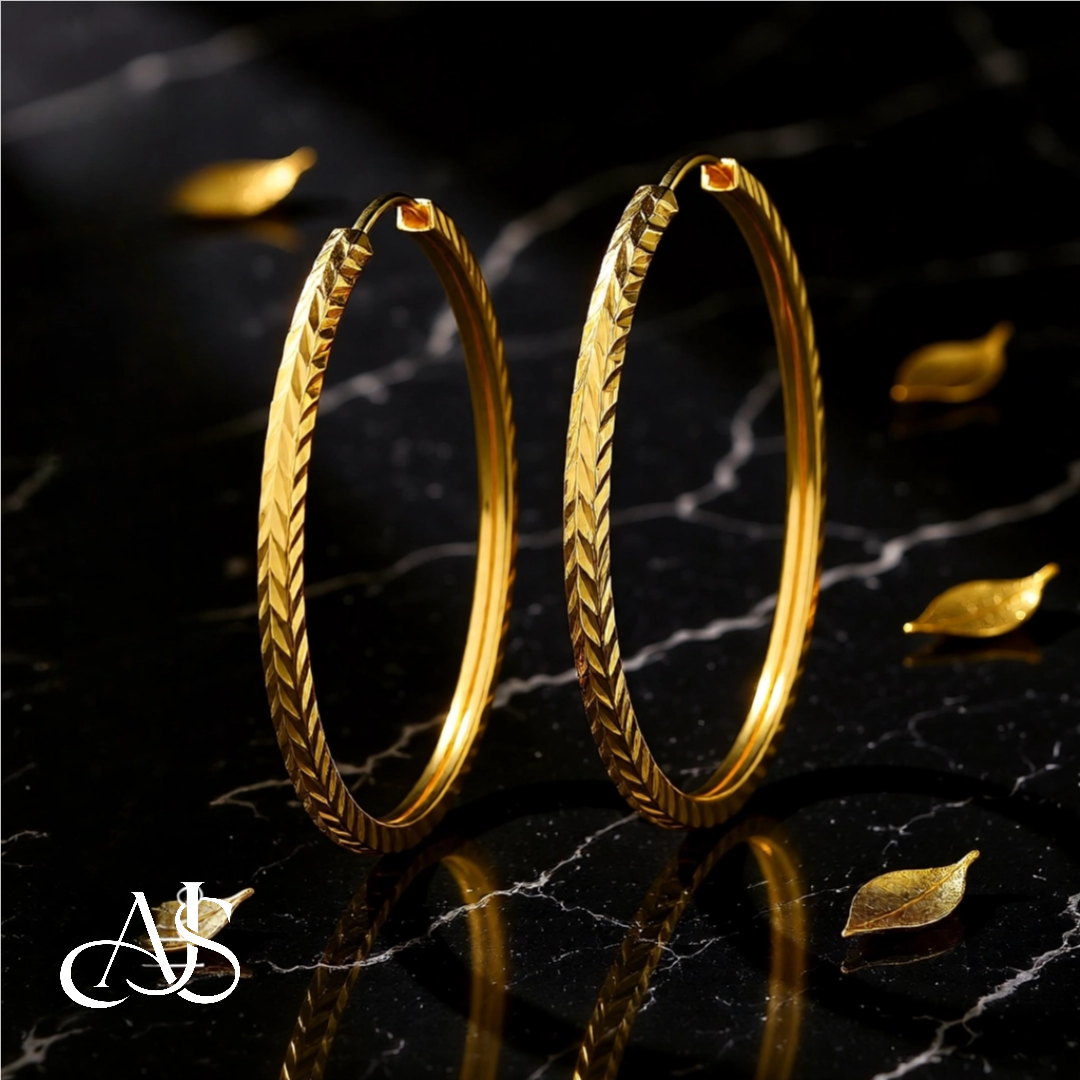 Gold Diamond-cut Square Tube Endless Hoop Earrings 10K and 14K - Lightweight Thin 1.35mm