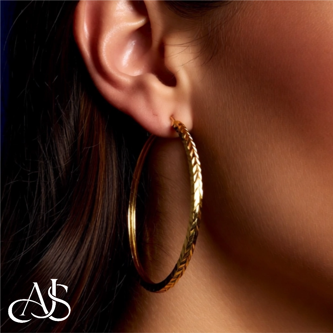 Gold Diamond-cut Square Tube Endless Hoop Earrings 10K and 14K - Lightweight Thin 1.35mm