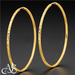 Load image into Gallery viewer, Gold Diamond-cut Endless Tube Hoop Earrings 14K Yellow and White Gold - Lightweight Thin 1.5mm
