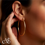 Load image into Gallery viewer, Gold Diamond-cut Endless Tube Hoop Earrings 14K Yellow and White Gold - Lightweight Thin 1.5mm
