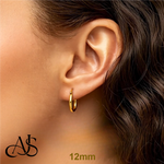 Load image into Gallery viewer, Gold Polished Classic Tube Hinged Wire Hoop Earrings 14K Yelllow White and Rose Gold - Lightweight Thin 2mm
