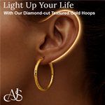 Load image into Gallery viewer, Gold Diamond-cut Endless Tube Hoop Earrings Hoop Earrings - 10K Yellow and 14K Yellow and White Gold - Lightweight Thin 3mm
