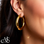 Load image into Gallery viewer, Gold Polished Classic Tube Hinged Wire Hoop Earrings 14K Yellow White and Rose Gold - Lightweight Thin 4mm
