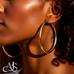 Load image into Gallery viewer, Gold Polished Classic Tube Hinged Wire Hoop Earrings 14K Yellow White and Rose Gold - Lightweight Thin 4mm
