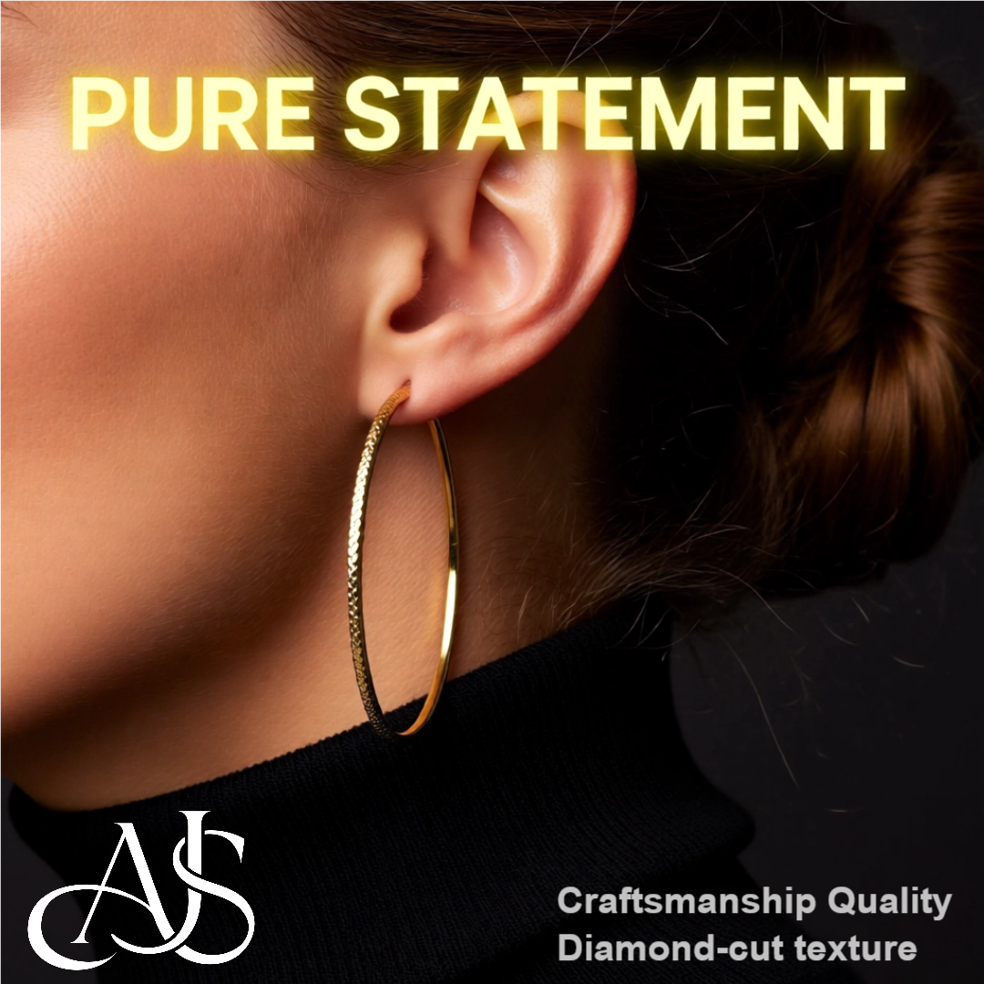 10K and 14K Yellow, White, and Rose Gold Hoop Earrings - Diamond-cut Texture Tube - Lightweight Thin 2mm Width