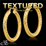Load image into Gallery viewer, 14K Yellow and White Gold Twist Diamond-cut Texture Hoop Earrings - Lightweight Thin 4mm
