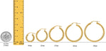 Load image into Gallery viewer, 14K Yellow and White Gold Twist Diamond-cut Texture Hoop Earrings - Lightweight Thin 3mm
