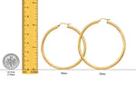 Load image into Gallery viewer, Gold Hoop Earrings Satin and Diamond-cut Texture - 10K and 14K Yellow, White and Rose Gold - Lightweight Thin 3mm

