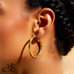 Load image into Gallery viewer, 10K and 14K Yellow, White and Rose Gold Omega Clip Back Hoop Earrings - Lightweight Thin 3mm
