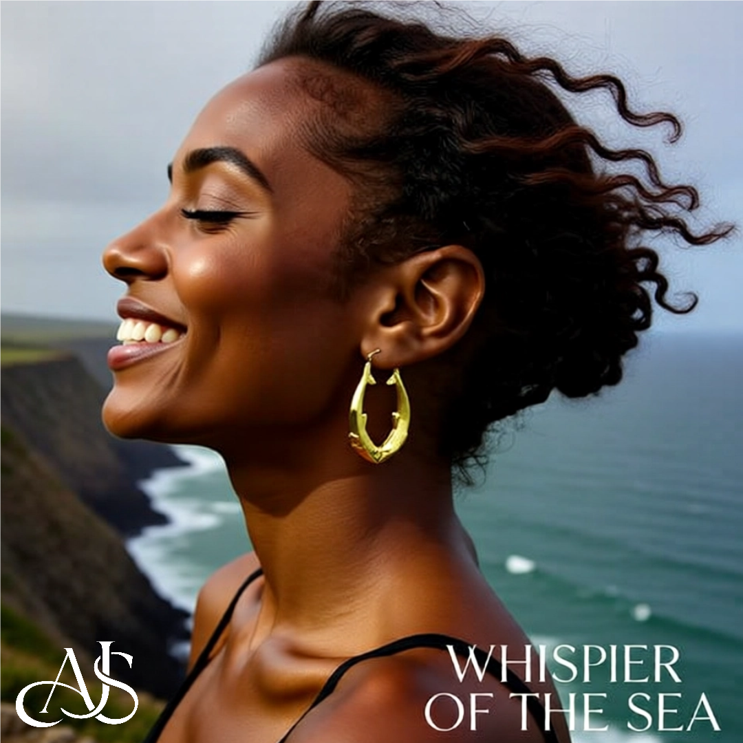 14K Yellow Gold Kissing Dolphin Hoop Earrings - 4 Sizes