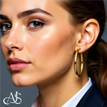 Load image into Gallery viewer, 10K Yellow Gold and 14K Yellow White Gold Omega Clip Back Hoop Earrings - Lightweight Thin 4mm
