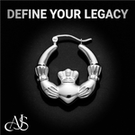 Load image into Gallery viewer, 14K White Gold Claddagh Hoop Earrings
