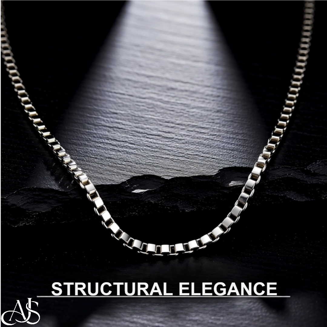 Sterling Silver Box Chain Necklace and Bracelets Tarnish-resistance Rhodium-plated