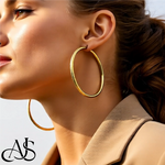 Load image into Gallery viewer, Gold Diamond-cut Texture Hoop Earrings - 10K and 14K Yellow, White and Rose Gold - Lightweight Thin 3mm
