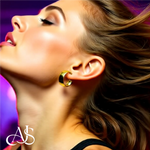 Load image into Gallery viewer, Gold Half Round Omage Backs Hoop Earrings - 10K and 14K Yellow or White Gold - Lightweight Thin 10mm
